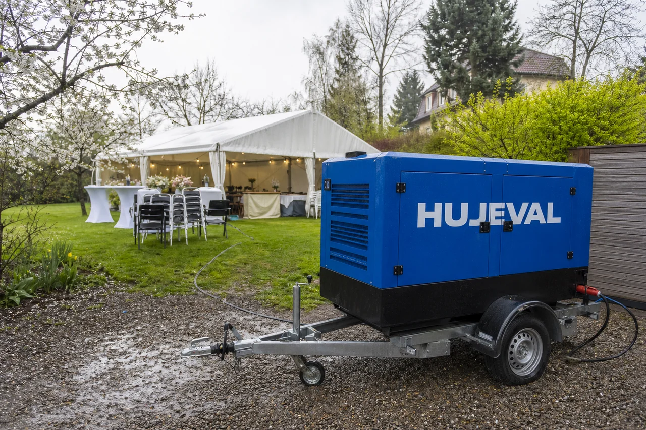 Mobilní elektrocentrála Hujeval v praxi — detail