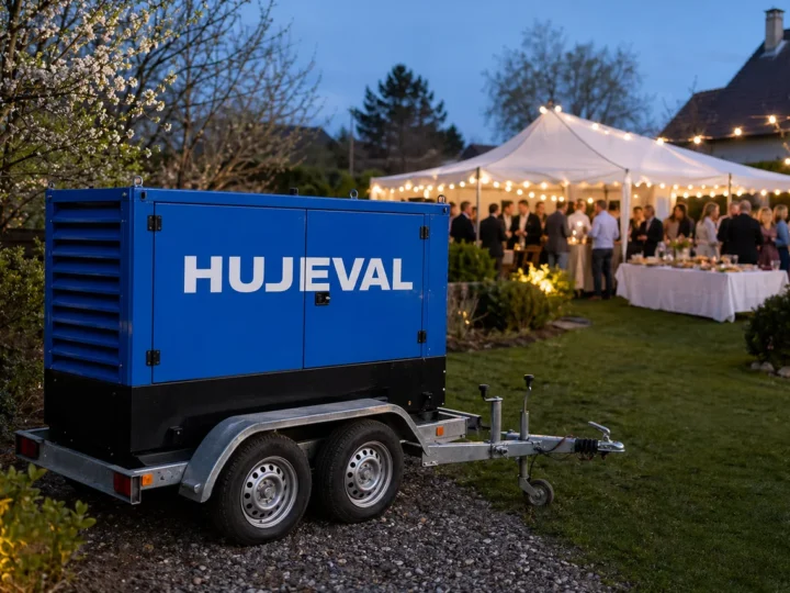Dubnová zahradní párty pro 50 hostů: deník toho, co se osvědčilo — mobilní elektrocentrála Hujeval