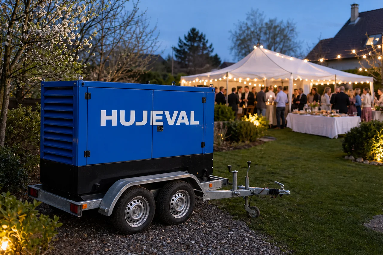 Dubnová zahradní párty pro 50 hostů: deník toho, co se osvědčilo — mobilní elektrocentrála Hujeval