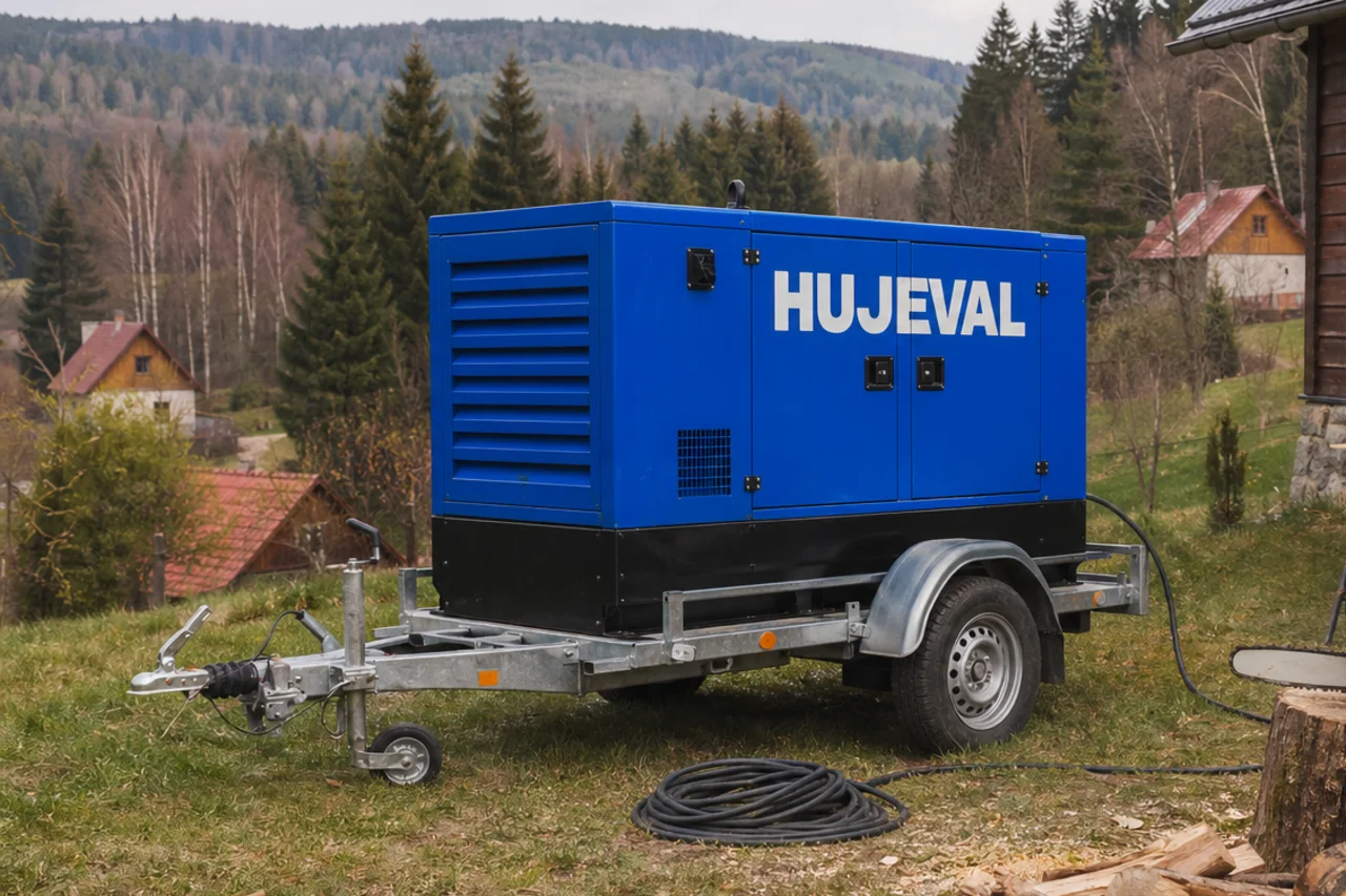 Mobilní elektrocentrála Hujeval v praxi — detail