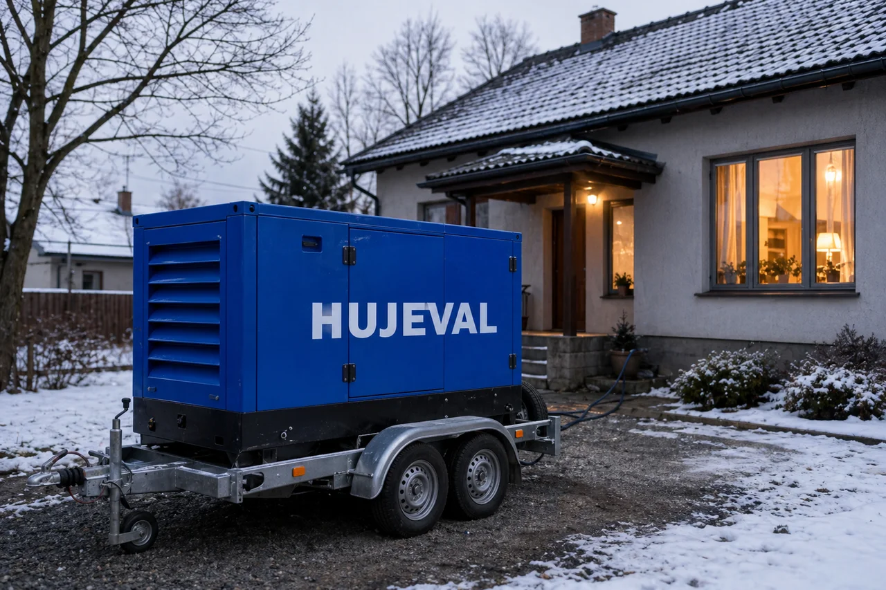 Když u nás v Pardubicích vypadl proud na 9 hodin: deník jednoho rodinného dne — mobilní elektrocentrála Hujeval