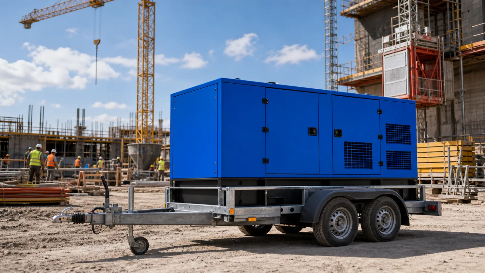 Prefabrikovaná výstavba: proud pro montáž panelových dílců – mobilní elektrocentrála Valeon
