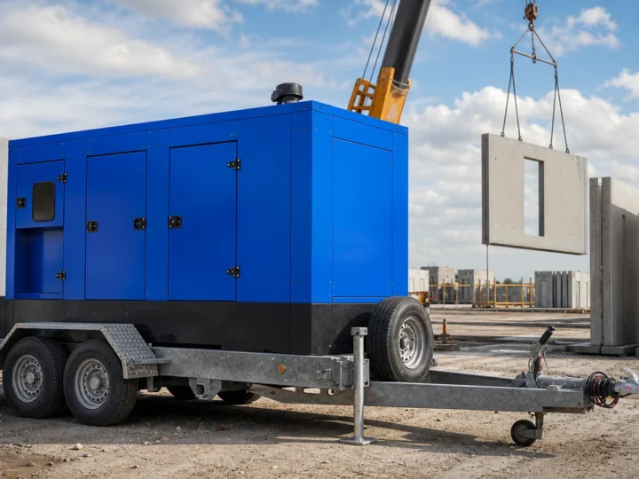 Prefabrikovaná výstavba: proud pro montáž panelových dílců – mobilní elektrocentrála Valeon
